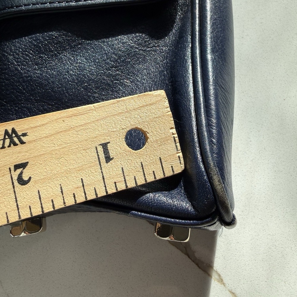 Rebecca Minkoff Womens Leather Mini M.A.C Navy Blue Crossbody Clutch Bag - Picture 12 of 13